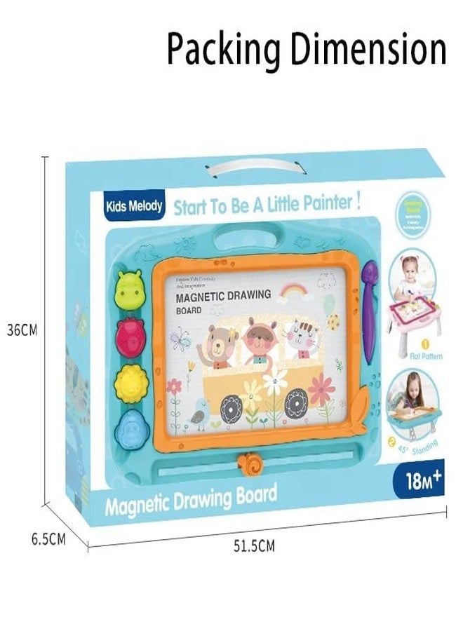 LAVNIK Magnetic Drawing Board for Kids Educational Drawing Tablet with Stencils, Stamps, and Magnetic Pen Multi-Color Doodle Board for Toddlers & Preschool Learning Erasable Sketch Pad Toy with Legs - Image 4